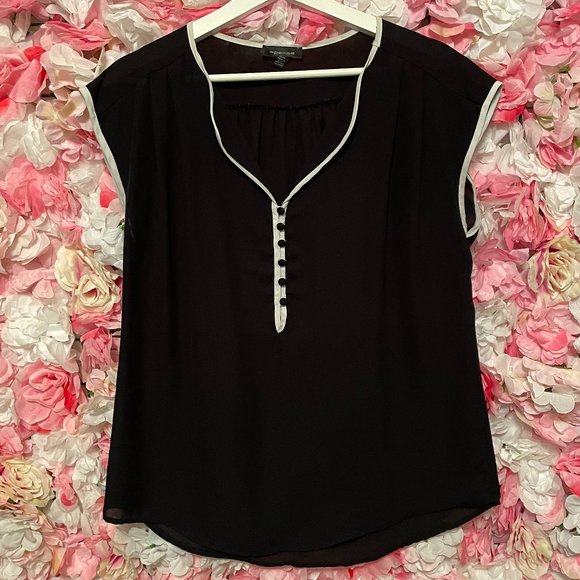 🛍️ 2 for $10 Spense Sheer Cap Sleeve Top Sz Med - Picture 1 of 5